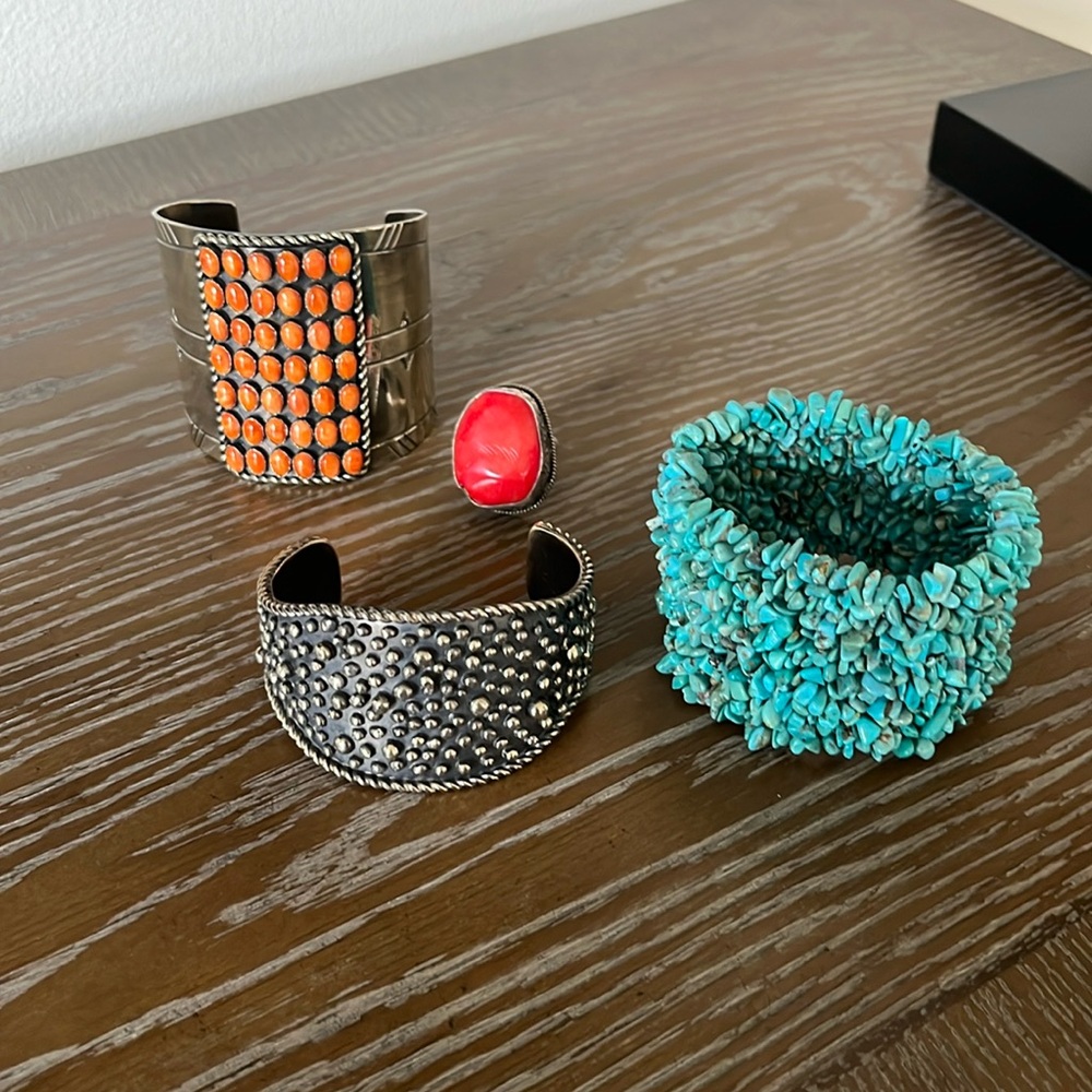 Navajo Turquoise Cluster Bracelet